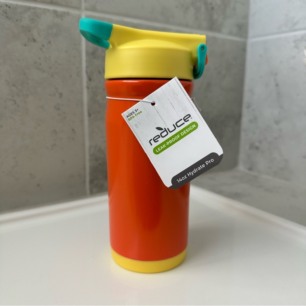Reduce Orange and Yellow 14oz Water Bottle - Picture 12 of 12